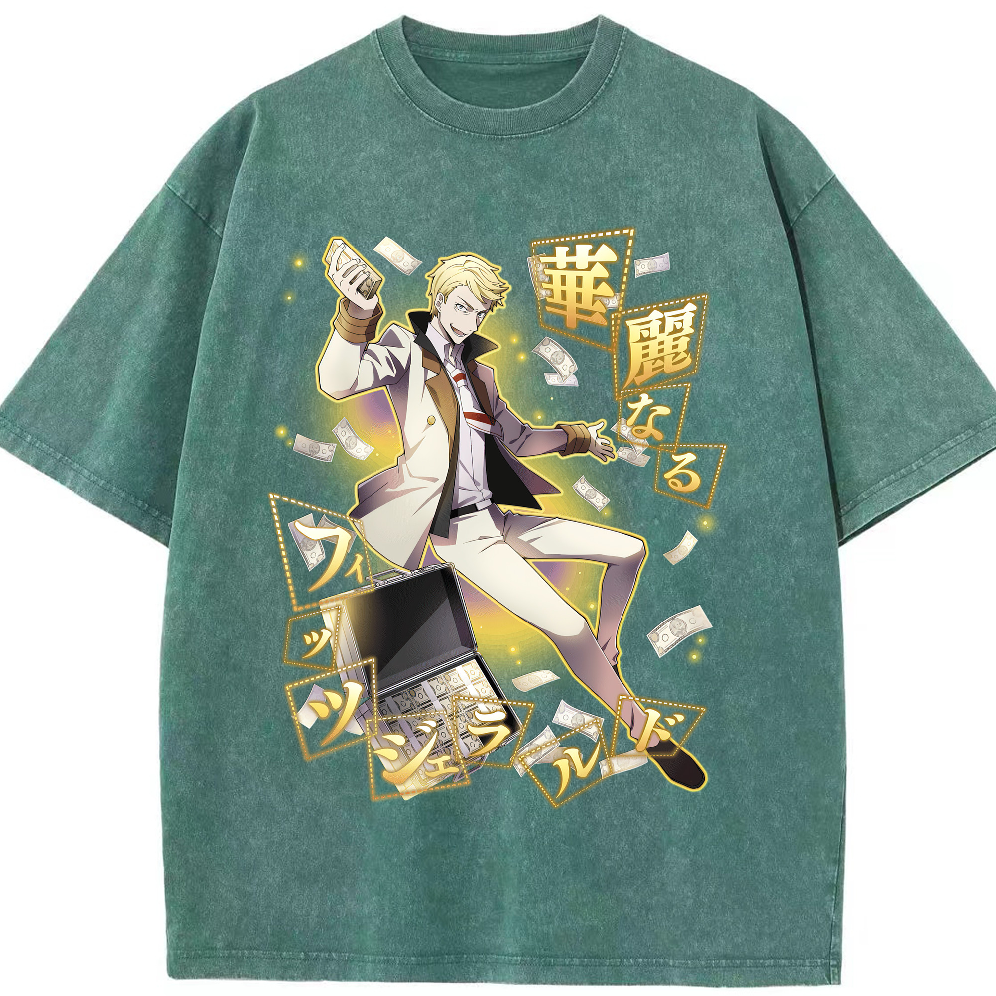 （画像用） 文豪ストレイドッグス Bungo Stray Dogs 綿100% ヴィンテージ風 半袖Tシャツ（フロントプリント）